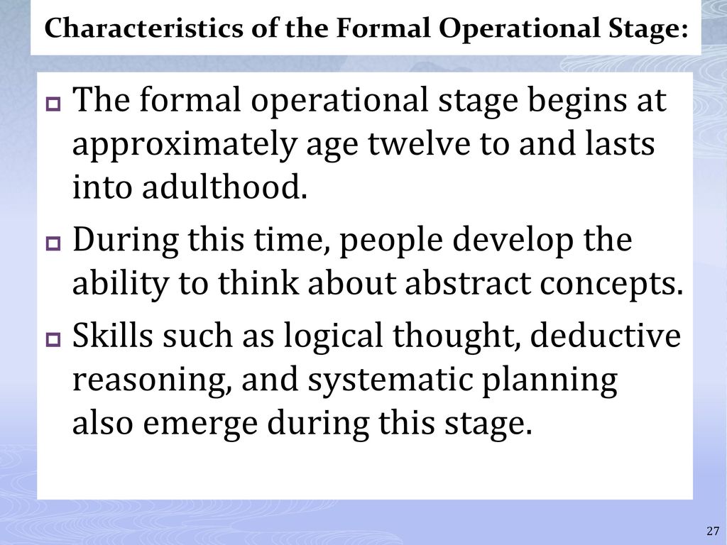 The formal operational discount stage